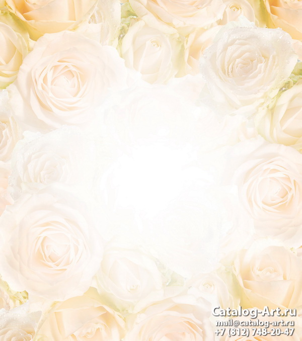 Натяжные потолки с фотопечатью - Белые розы 21
